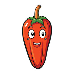 Pepper Cartoon style vector illustration on white background line art png