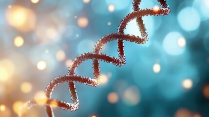 A detailed illustration of a DNA molecule, highlighting its double helix structure and its role in heredity.