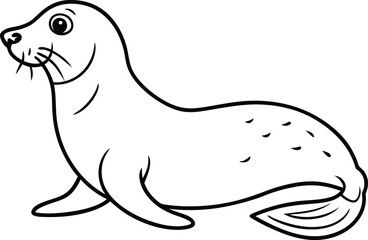 Kids will love coloring this seal swimming illustration with clear lines and fun details in their coloring book


