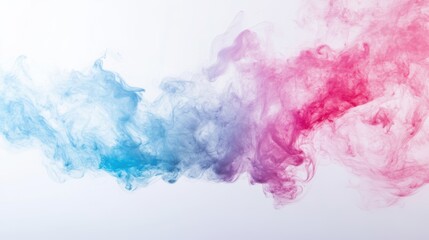 Obraz premium Vibrant smoke swirling in pink and blue hues creates an artistic and dynamic background for creative projects.