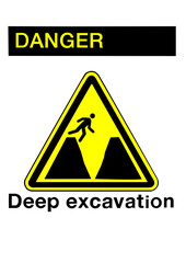 Cartel de peligro de excavaciones para obras