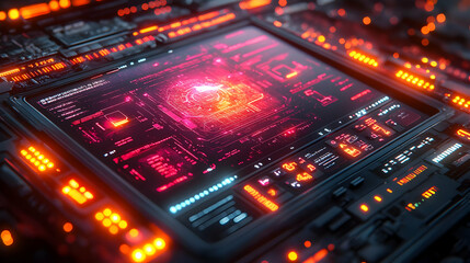 Fototapeta premium Futuristic Technology Interface - 3D Illustration