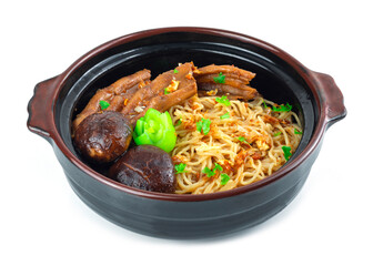 Egg Noodles with Duck Feets and mushroom