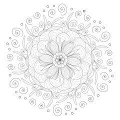 Mandala creative art design for children and adult coloring book. 