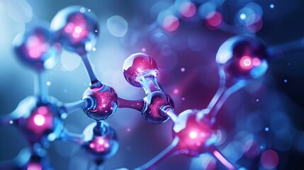Abstract 3d render of molecule structure. Molecule structure. 3d illustration. Science, technology and medical background.
