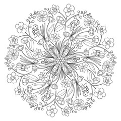 Mandala creative art design for children and adult coloring book. 