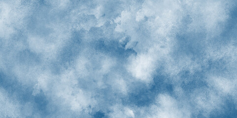 Sky blue Aquarelle paint paper textured canvas element, soft and lovely sky blue watercolor background with clouds, Sky clouds with brush painted blue watercolor texture, small and large clouds.