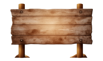 Wooden Signboard With Blank Space isolated on transparent png background