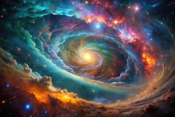 Cosmic Veil: Nebulae, Swirling Colors, Deep Space, Cosmic Dust, Expansive