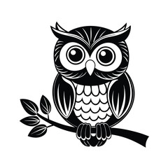 Naklejka premium Owl outline vector illustration Coloring book for children. Cute owl kawaii animal cartoon character