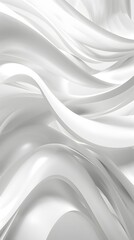 Obraz premium An abstract, simplistic white wallpaper featuring smooth, wave-like patterns, creating a clean and elegant look with a modern, minimalist style.