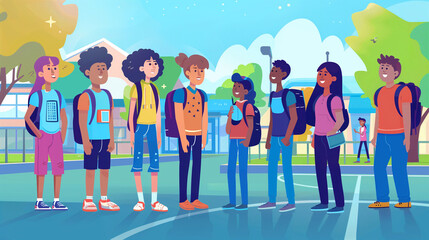 Naklejka premium school kids icon