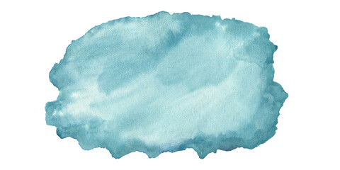 Obraz premium Abstract blue ocean simulation stain watercolor illustration. Hand drawn painted aquarelle soft color water spots. For backdrops, designs, art projects.