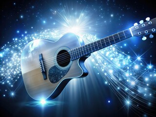 Naklejka premium Crisp Electro Acoustic: Glittering arpeggios, acoustic elements, crisp whites, ethereal luminosity