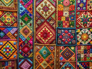 Cultural Canvas: Patchwork quilts, traditional symbols, and geometric patterns showcase the vibrant and multifaceted beauty of different cultures.
