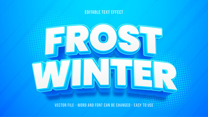 Frost winter editable text effect, ice text style