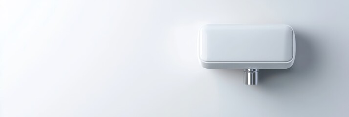 Modern 3D Vector Icon of Shiny Metallic Bathroom Hand Dryer on White Background