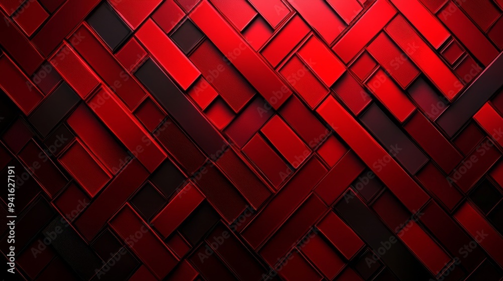 Poster a captivating abstract background featuring an intricate pattern of intersecting red and black recta
