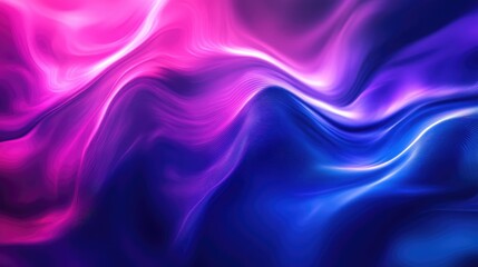 Obraz premium Deep blue to magenta abstract ombre background with soft neon light effects, violet and pink waves, perfect for modern designs