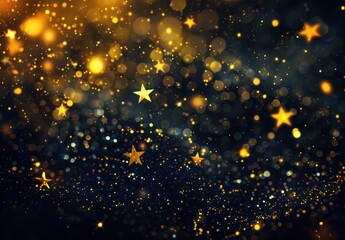 Golden Stars on a Dark Background
