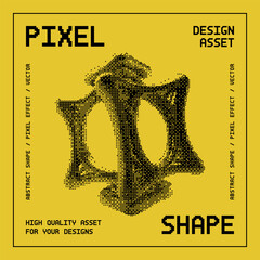 Abstract vector shape with bitmap dither effect