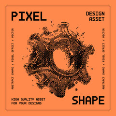 Abstract vector shape with bitmap dither effect