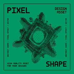 Abstract vector shape with bitmap dither effect
