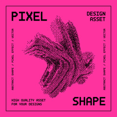 Abstract vector shape with bitmap dither effect