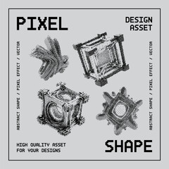 Abstract vector shape with bitmap dither effect