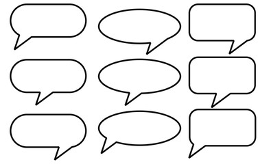 Obraz premium Speech bubble, speech balloon, chat bubble line art icon for apps and websites.