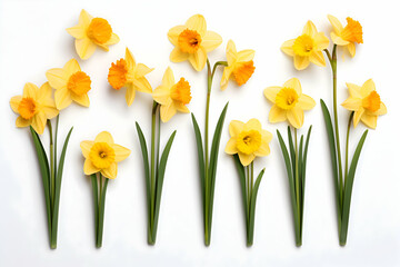 Obraz premium Sunny Yellow Daffodils in Full Bloom, A Bright and Cheerful Springtime Display 