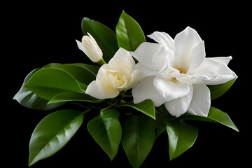 Obraz premium Vibrant Pansy Blossoms: A Striking Display of Purple, Yellow, and White Flowers with Fresh Green Leaves