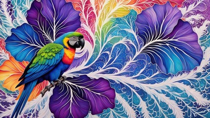 Obraz premium blue and yellow parrot created with generative AI software