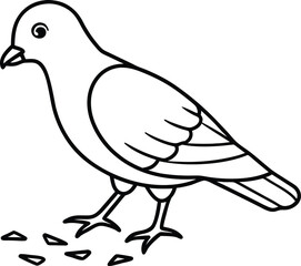 Charming pigeon line drawing for kids coloring books simple design that sparks joy and creativity

