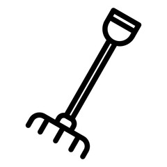 Rake Outlined Icon Vector