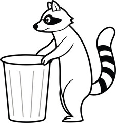 Adorable raccoon outline for kids coloring book fun and engaging for young artists to enjoy
