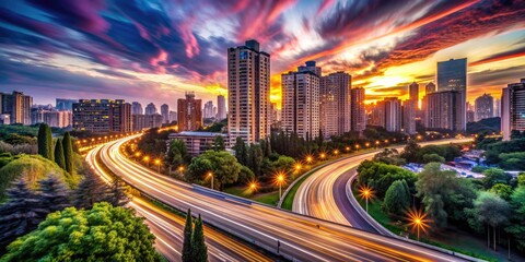 Obraz premium Dynamic Linescapes: Bold, expressive lines capture the energy and movement of nature or urban settings, creating a sense of dynamism and excitement.