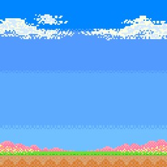 Pixel art, Game background wallpaper 
