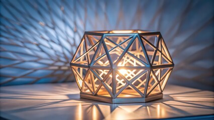 Fototapeta premium Geometric Candle Holder with Soft Light and Shadows