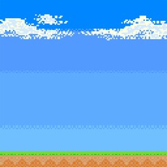 Pixel art landscape, Game background 