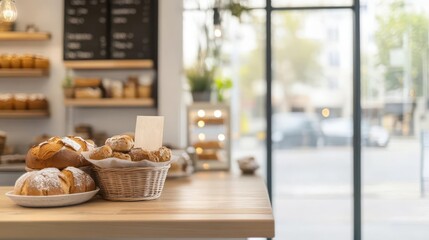 Abstract blur of a bakery s interior with a cozy, inviting atmosphere