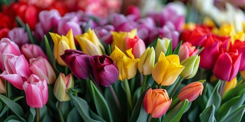 Tulips. Beautiful bouquet of tulips. colorful tulips. tulips in spring,colourful tulip
