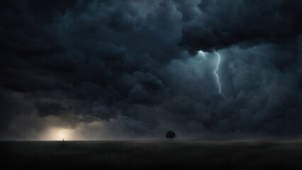 storm clouds over the sea created with generative AI software