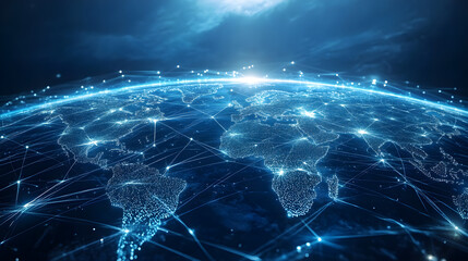 Abstract Image of Advanced Global Network Connectivity and Technology