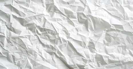 Obraz premium High-resolution image of crumpled white paper creating an abstract texture. Perfect for backgrounds, design work, and artistic projects requiring a unique tactile aesthetic.
