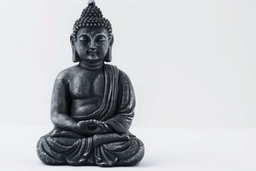 Obraz premium A statue of Buddha sitting on a white background