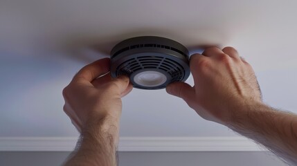 The smoke detector installation