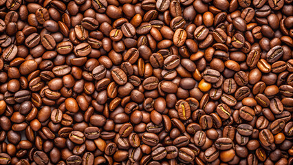 Texture of a Surface Covered with Roasted Coffee Beans in a Dense Pattern