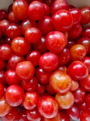 Frutta fresca, prugne rosse,  con vitamine  