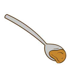 A spoon of Peanut Butter